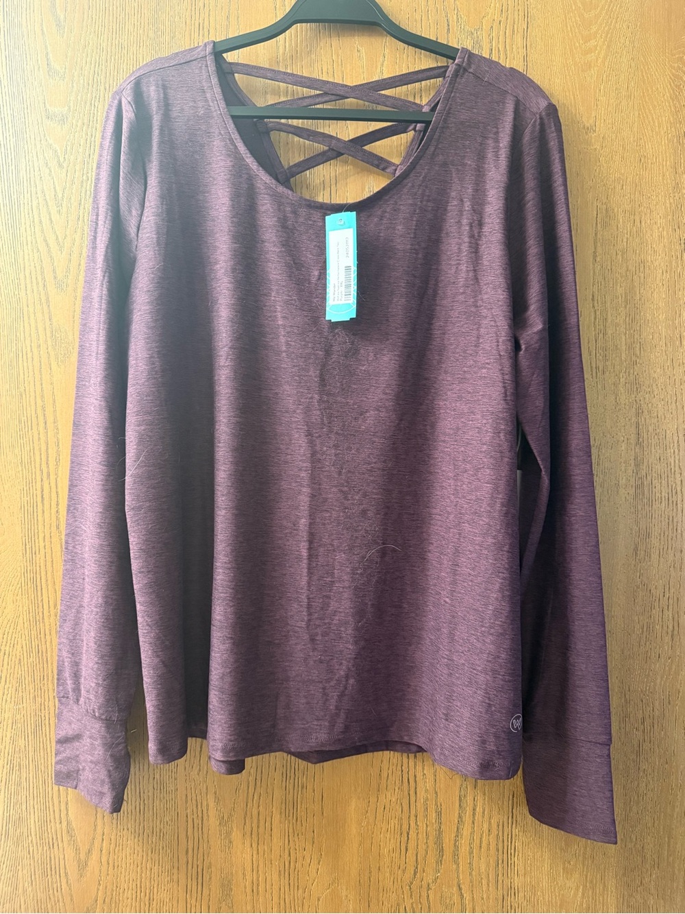 Crisscross Back Long Sleeve Top - Plum
